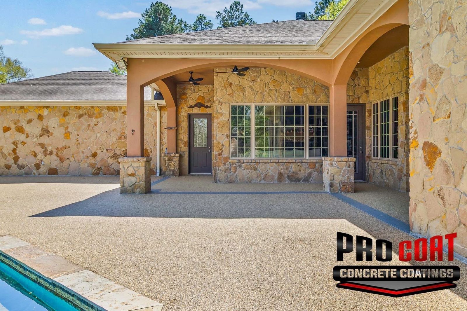 Finished Pro-Flex rubber pool deck surfacing near Plano, TX
